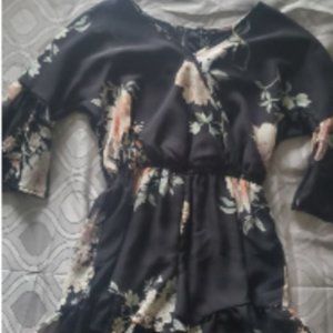Black Floral Romper